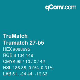 Code couleur: TruMatch - Trumatch 27-b5 | qconv.com