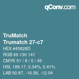 Code couleur: TruMatch - Trumatch 27-c7 | qconv.com