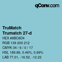 Código de color: TruMatch - Trumatch 27-d | qconv.com