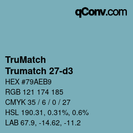 Code couleur: TruMatch - Trumatch 27-d3 | qconv.com