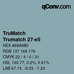 Color code: TruMatch - Trumatch 27-e5 | qconv.com