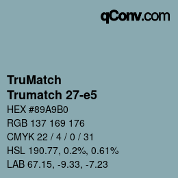 Code couleur: TruMatch - Trumatch 27-e5 | qconv.com