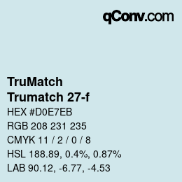 Code couleur: TruMatch - Trumatch 27-f | qconv.com