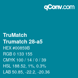 Color code: TruMatch - Trumatch 28-a5 | qconv.com