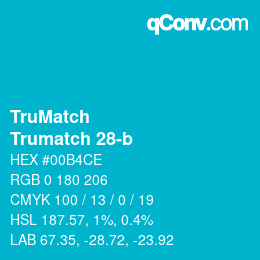 Color code: TruMatch - Trumatch 28-b | qconv.com