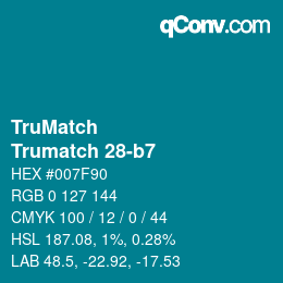 Color code: TruMatch - Trumatch 28-b7 | qconv.com