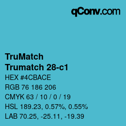 Color code: TruMatch - Trumatch 28-c1 | qconv.com