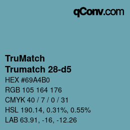 Color code: TruMatch - Trumatch 28-d5 | qconv.com
