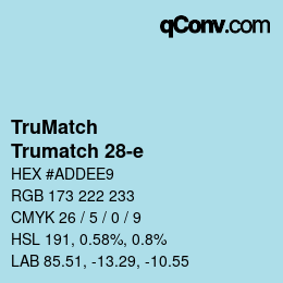 Color code: TruMatch - Trumatch 28-e | qconv.com