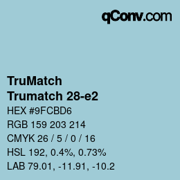 Color code: TruMatch - Trumatch 28-e2 | qconv.com