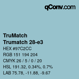 Color code: TruMatch - Trumatch 28-e3 | qconv.com