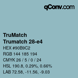 Color code: TruMatch - Trumatch 28-e4 | qconv.com
