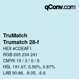 Code couleur: TruMatch - Trumatch 28-f | qconv.com