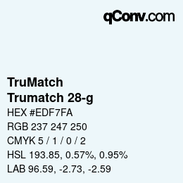 Color code: TruMatch - Trumatch 28-g | qconv.com