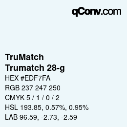 Code couleur: TruMatch - Trumatch 28-g | qconv.com