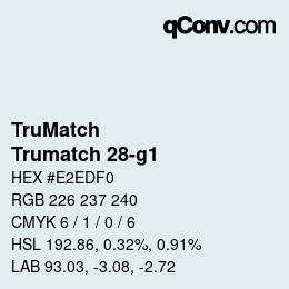 Color code: TruMatch - Trumatch 28-g1 | qconv.com