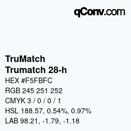Code couleur: TruMatch - Trumatch 28-h | qconv.com