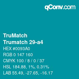 Color code: TruMatch - Trumatch 29-a4 | qconv.com