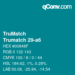 Color code: TruMatch - Trumatch 29-a6 | qconv.com