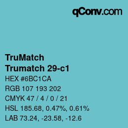 Color code: TruMatch - Trumatch 29-c1 | qconv.com