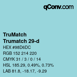 Code couleur: TruMatch - Trumatch 29-d | qconv.com