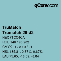 Color code: TruMatch - Trumatch 29-d2 | qconv.com