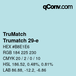 Color code: TruMatch - Trumatch 29-e | qconv.com