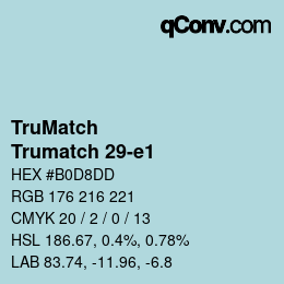 カラーコード: TruMatch - Trumatch 29-e1 | qconv.com