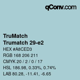 Color code: TruMatch - Trumatch 29-e2 | qconv.com