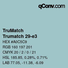 Color code: TruMatch - Trumatch 29-e3 | qconv.com