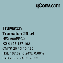 Código de color: TruMatch - Trumatch 29-e4 | qconv.com