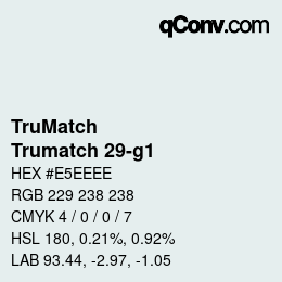 カラーコード: TruMatch - Trumatch 29-g1 | qconv.com