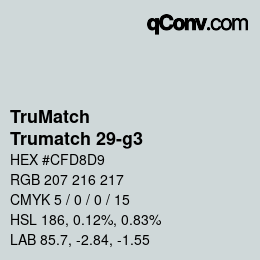 Farbcode: TruMatch - Trumatch 29-g3 | qconv.com