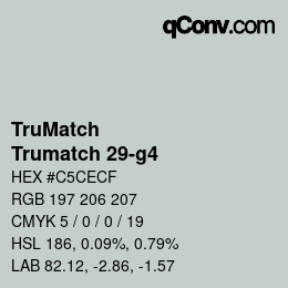 カラーコード: TruMatch - Trumatch 29-g4 | qconv.com