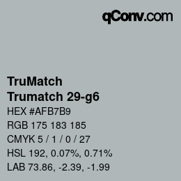 Farbcode: TruMatch - Trumatch 29-g6 | qconv.com
