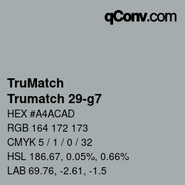 Farbcode: TruMatch - Trumatch 29-g7 | qconv.com