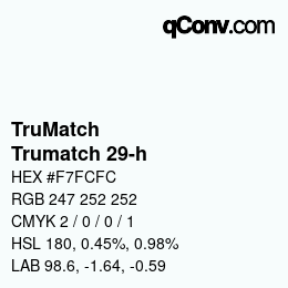 Code couleur: TruMatch - Trumatch 29-h | qconv.com