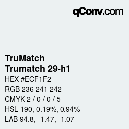 カラーコード: TruMatch - Trumatch 29-h1 | qconv.com