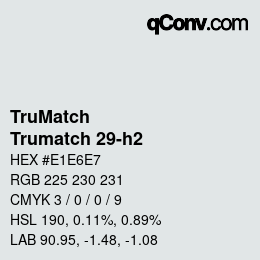 Color code: TruMatch - Trumatch 29-h2 | qconv.com