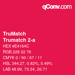 Code couleur: TruMatch - Trumatch 2-a | qconv.com