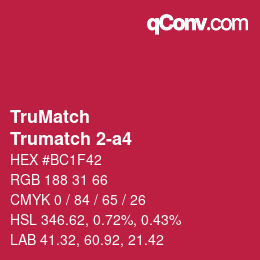 Farbcode: TruMatch - Trumatch 2-a4 | qconv.com