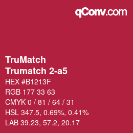 カラーコード: TruMatch - Trumatch 2-a5 | qconv.com