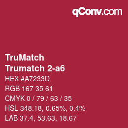 Code couleur: TruMatch - Trumatch 2-a6 | qconv.com