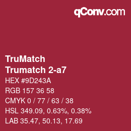 Code couleur: TruMatch - Trumatch 2-a7 | qconv.com