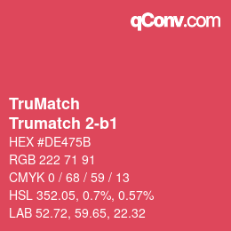 カラーコード: TruMatch - Trumatch 2-b1 | qconv.com