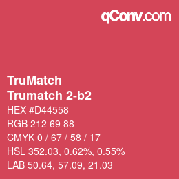 Code couleur: TruMatch - Trumatch 2-b2 | qconv.com