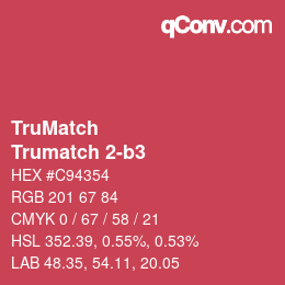 Code couleur: TruMatch - Trumatch 2-b3 | qconv.com