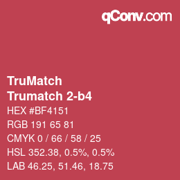 Code couleur: TruMatch - Trumatch 2-b4 | qconv.com