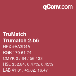 Code couleur: TruMatch - Trumatch 2-b6 | qconv.com