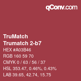 カラーコード: TruMatch - Trumatch 2-b7 | qconv.com